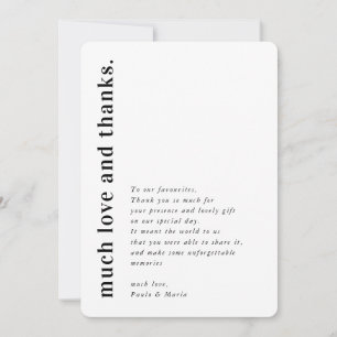 Invitación BODA GRACIAS foto simple mensaje lateral moderno