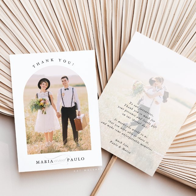 Invitación BODA GRACIAS fotografía linda marco de arco modern (Subido por el creador)