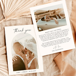 Invitación Boda Gracias Tarjeta, Boho Arch Foto Gracias