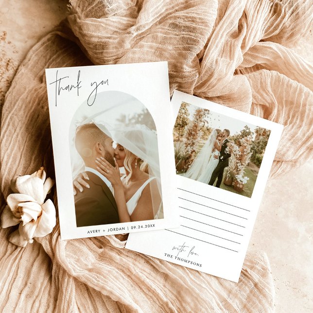 Invitación Boda Gracias Tarjeta, Boho Arch Foto Gracias (Subido por el creador)
