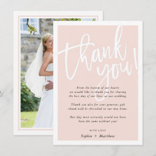 Invitación BODA GRACIAS TÚ pincel rosado de escritura con let