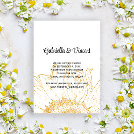 Invitación Boda gráfica de girasol amarillo salva la fecha