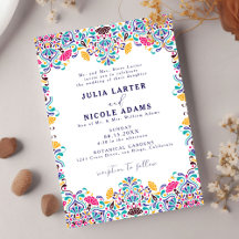 Boda gráfico arcoiris de Fiesta mexicana vibrante