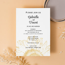 Invitación Boda gráfico de girasol