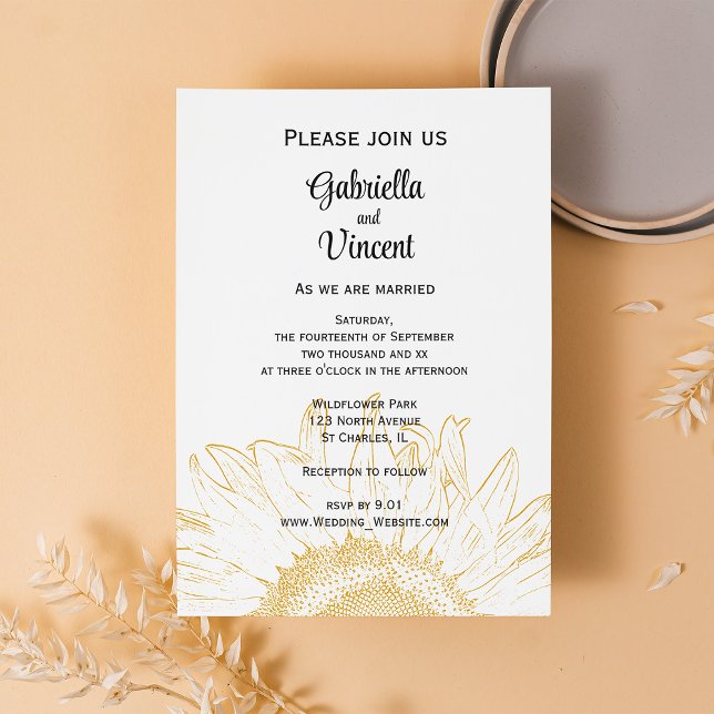 Invitación Boda gráfico de girasol (Subido por el creador)