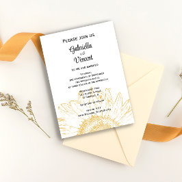 Invitación Boda gráfico de girasol amarillo