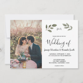 Invitación Boda gráfico monogramado botánico ruso