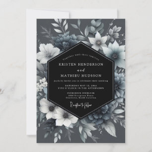 Invitación Boda Grafito Étereo Floral