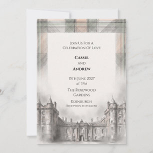 Invitación Boda Graham de Montrose Tartán en el Palacio de Ho