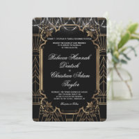 Boda Gran Gatsby Dorado Negro Art Deco 1920