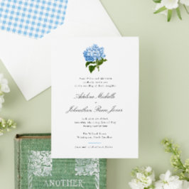 Invitación Boda Grandmillennial de Hortensia Azul