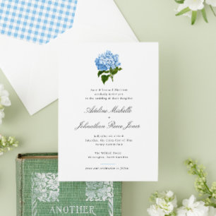 Invitación Boda Grandmillennial de Hortensia Azul