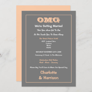 Invitación Boda Gratuito De Peach Gray
