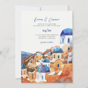 Invitación Boda Griega Santorini Grecia