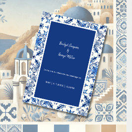 Invitación Boda griego azul de Santorini