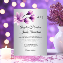 Boda gris de lavanda morada de color acuático flor