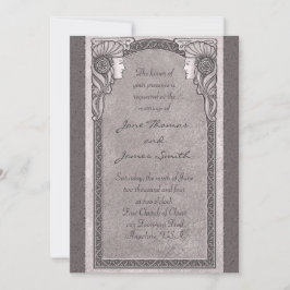 Invitación Boda gris de Nouveau del arte