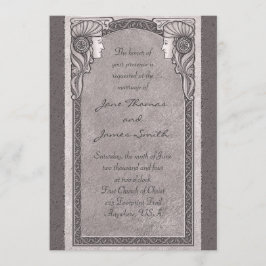 Invitación Boda gris de Nouveau del arte