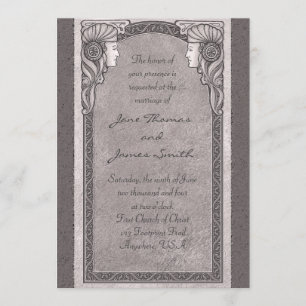 Invitación Boda gris de Nouveau del arte