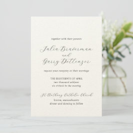Invitación Boda Gris Elegante Tradicional