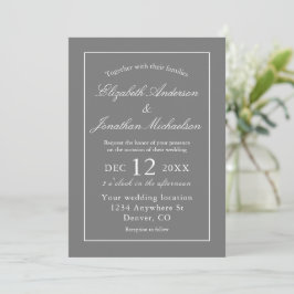 Invitación Boda gris Minimalista clásico