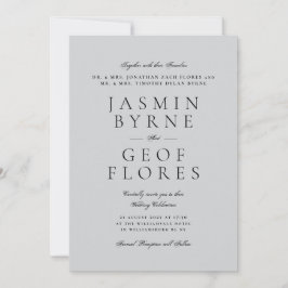 Invitación Boda gris neutral minimalista elegante