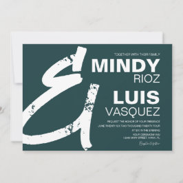 Invitación Boda Grunge AMPERSAND BOLD Verde 