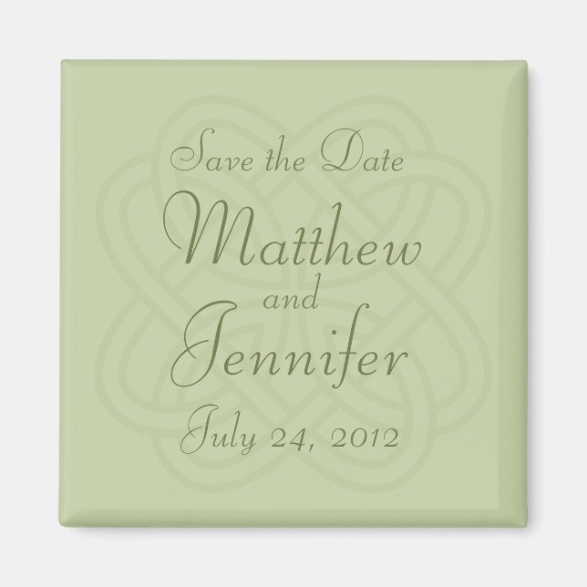 Invitación boda Guardar el imán de fecha - Cuadrad (Frente)
