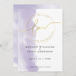 Invitación BODA | Guardar la acuarela violeta de la fecha Lil