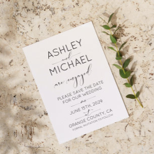 Invitación Boda Guardar la fecha Código QR Negro y Blanco