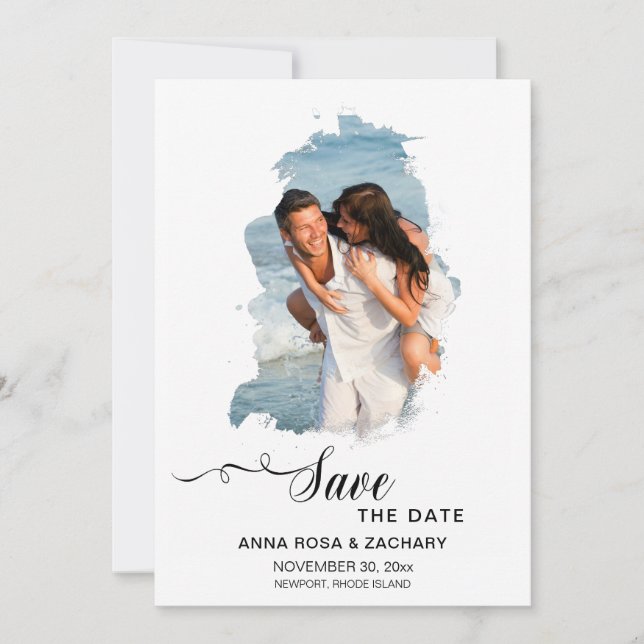 Invitación *~* BODA GUARDAR LA FECHA - Página web QR FOTO de  (Anverso)
