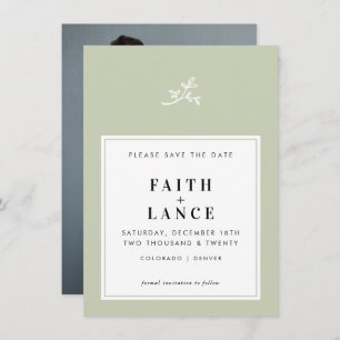 Invitación BODA GUARDAR LA FECHA simple rata linda sabio verd