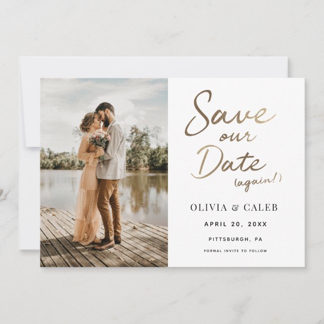 Invitación Boda Guardar nuestra cita de nuevo (Anverso)