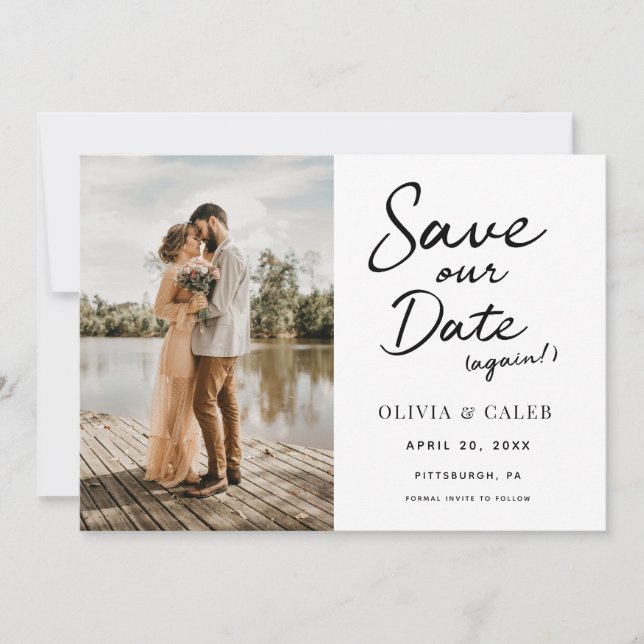 Invitación Boda Guardar nuestra cita de nuevo (Anverso)