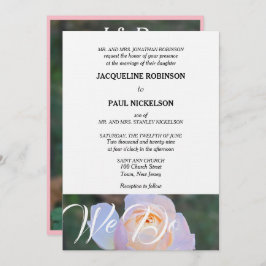 Invitación Boda Hacemos Monograma Pastel Rosa