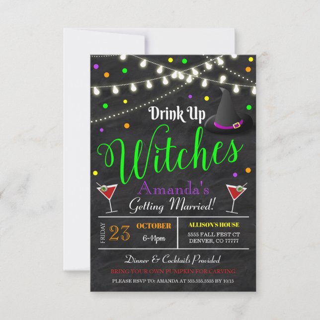 Invitación Boda Halloween Bachelorette Invite (Anverso)