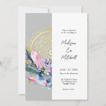 Boda Handfasting Boho Cristal Rosa Mandala de Oro