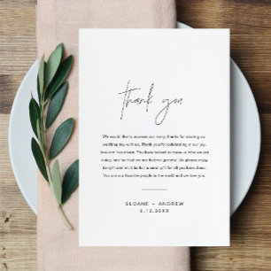 Invitación Boda HARLOW Gracias Carta Napkin Note Card