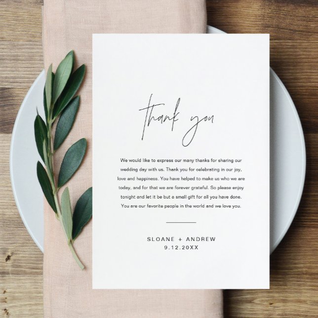 Invitación Boda HARLOW Gracias Carta Napkin Note Card (Subido por el creador)