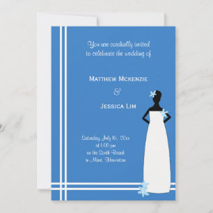 Invitación Boda hawaiano (azul)
