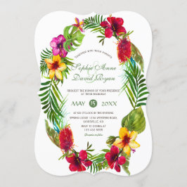 Invitación Boda hawaiano radiante tropical de flores