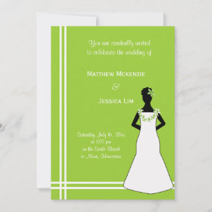Invitación Boda hawaiano (verde)