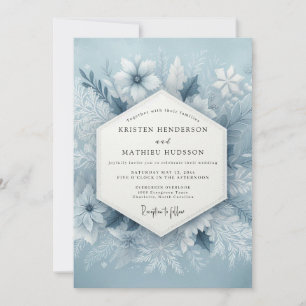 Invitación Boda helada azul pizarra