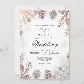 Invitación Boda helada de invierno de Pinecone