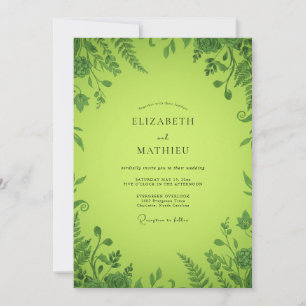 Invitación Boda Helecho Chartreuse
