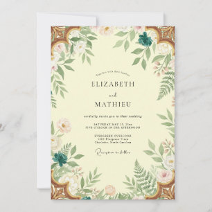 Invitación Boda Helecho Mantequilla Dorada