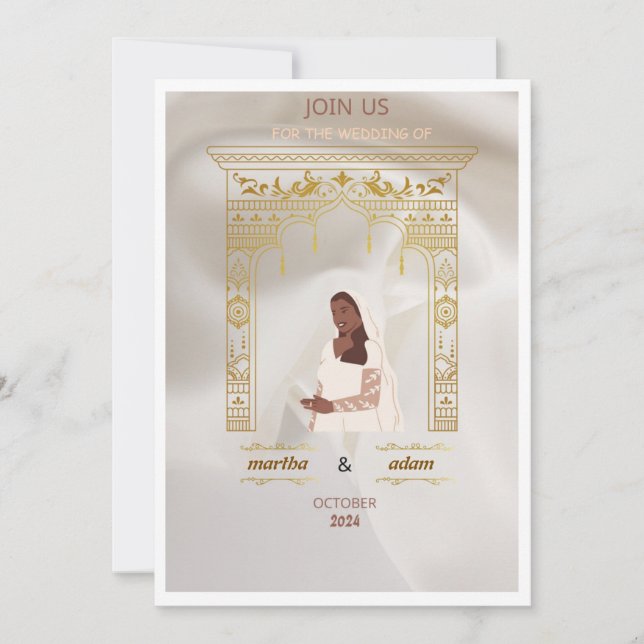 Invitación boda henna (Anverso)