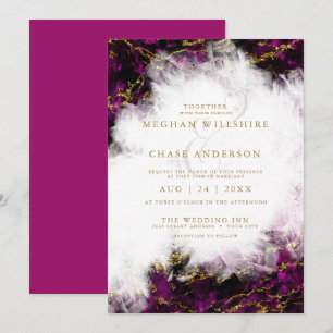 Invitación Boda   Hermoso Geode Crystal Garnet