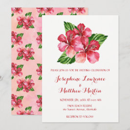 Invitación Boda hibiscus floral tropical