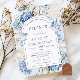 Invitación Boda Hidrangea Azul